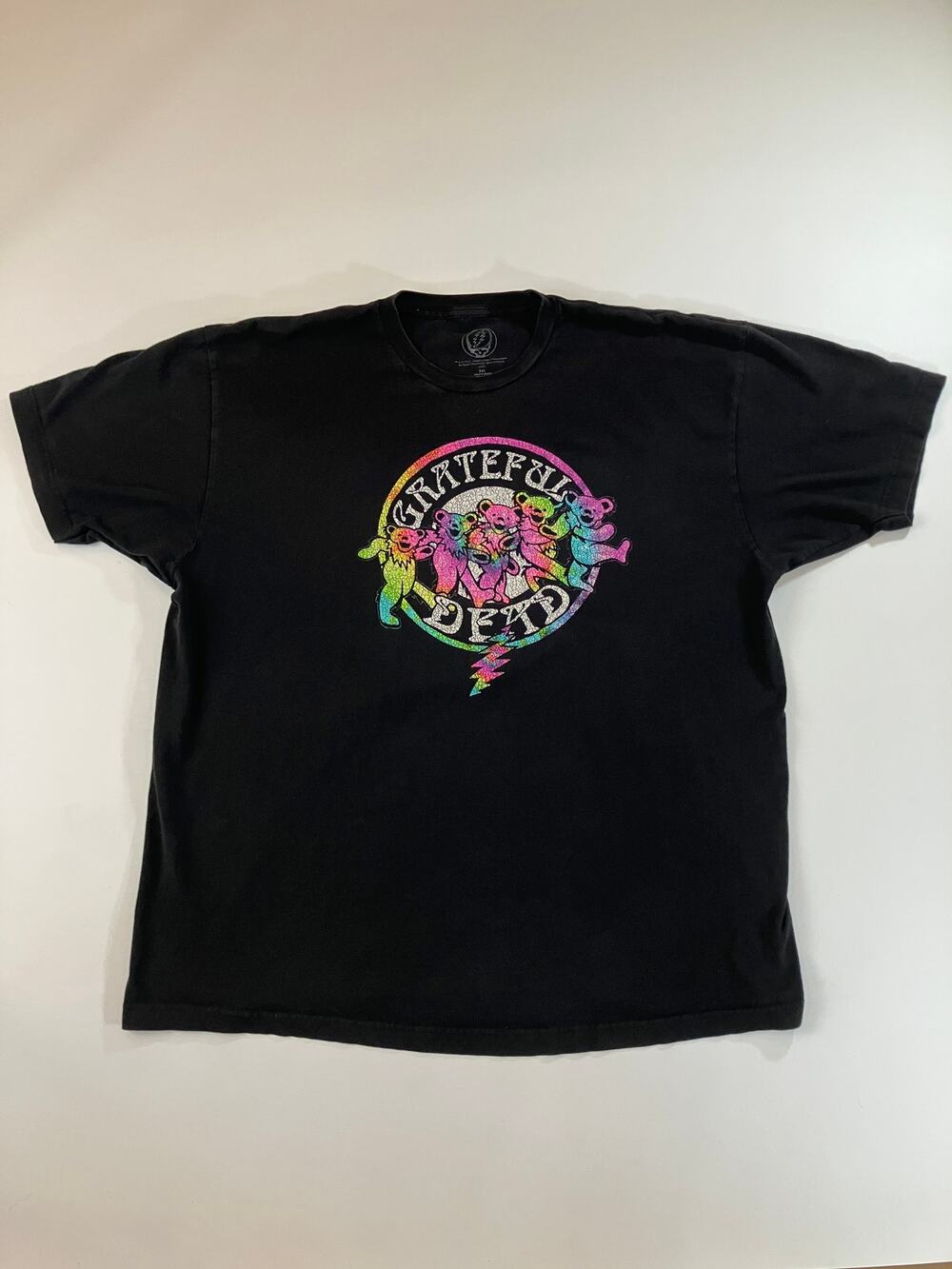 Grateful Dead Men’s 2XL Black Dancing Bears Rainbow Graphic T Shirt 2021